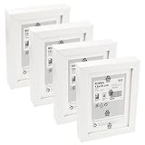 Ikea RIBBA Chunky Box Bilderrahmen, weiß, 13 x 18 cm, Faserplatte & Kunststoff, Wand- & Tischmontage, 703.784.14 – 4 Stück