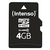 Intenso microSDHC 4GB Class 4 Speicherkarte inkl. SD-Adapter, schwarz