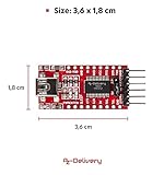 AZDelivery Kompatibel mit FT232RL USB zu TTL Serial Adapter für 3,3V und 5V kompatibel mit Arduino inklusive E-Book!