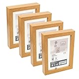 Ikea RIBBA 503.827.61 Chunky Box Bilderrahmen, Holzeichenoptik, 13 x 18 cm, Holzfaserplatte und Kunststoff, Wand- und Tischmontage, 4 Stück