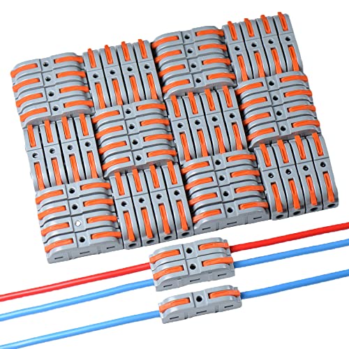 Glutoad Hebelmuttern, wiederverwendbar, Eins-zu-Eins, kompakt, Schnellverbindungs-Set, kann in 2/3/4/6-Wege-Leiter-elektrische Stoßverbinder gespleißt werden, 50 Stück