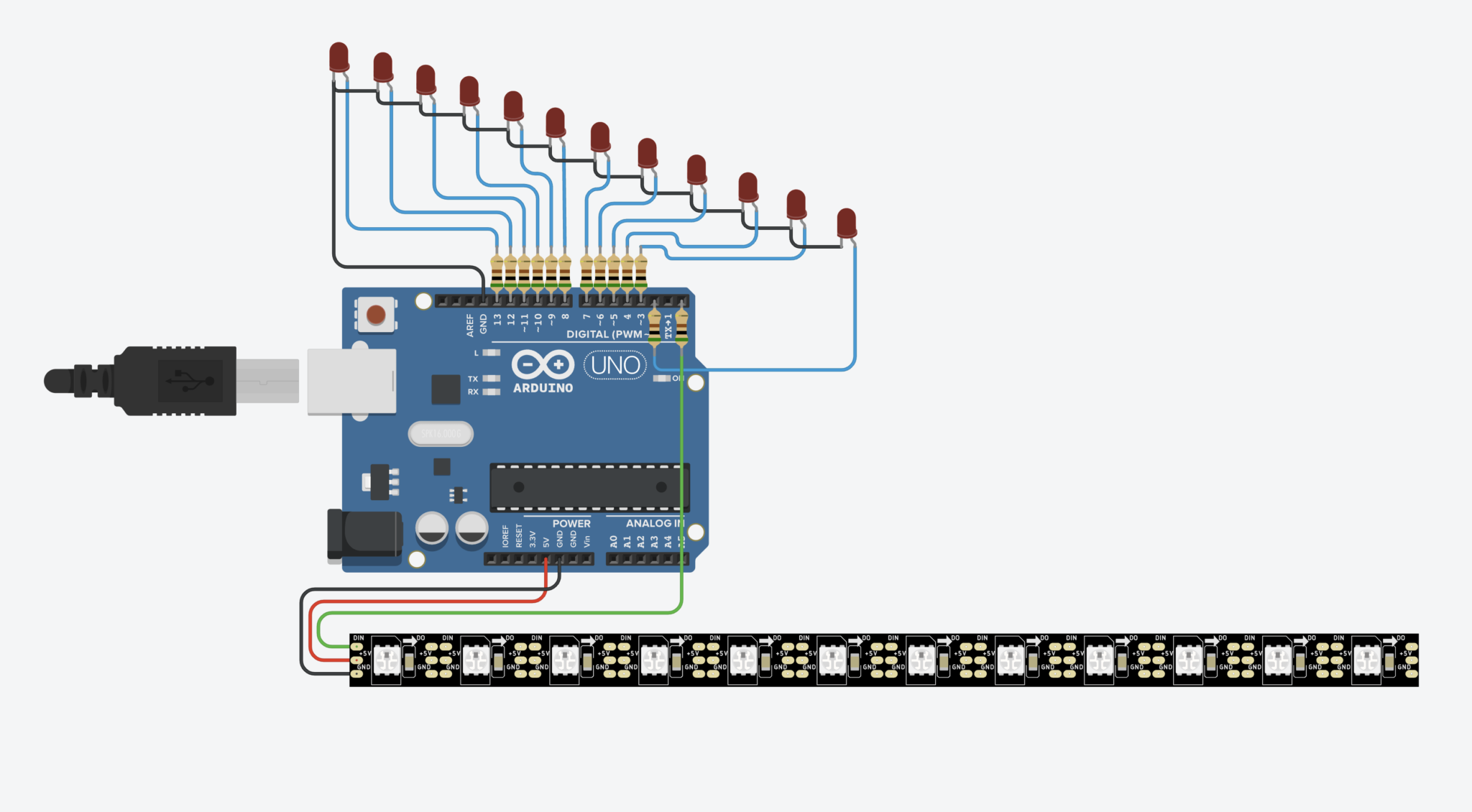 Neopixel strip 4 подключение