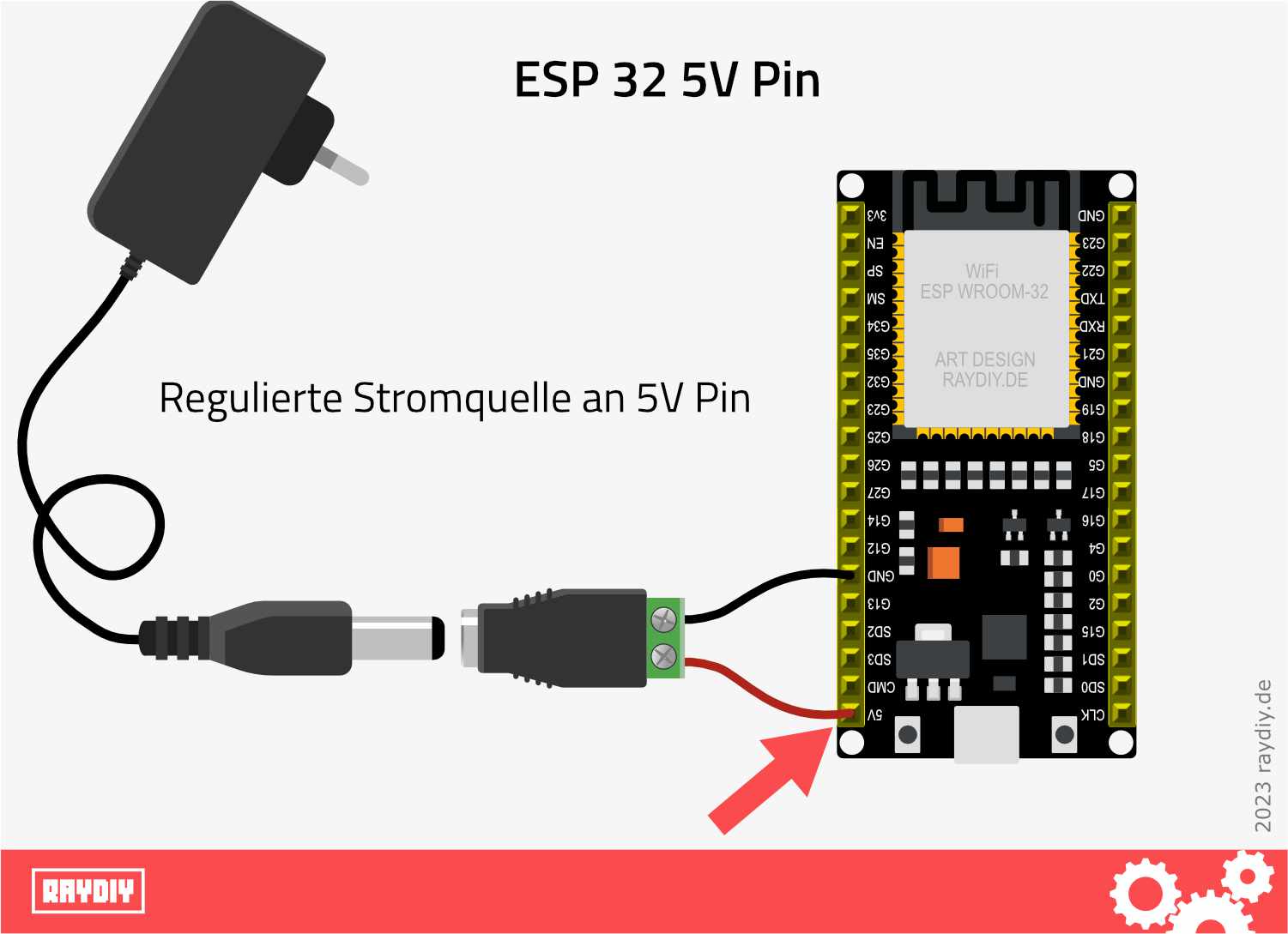 ESP32 5v Pin mit Netzteil