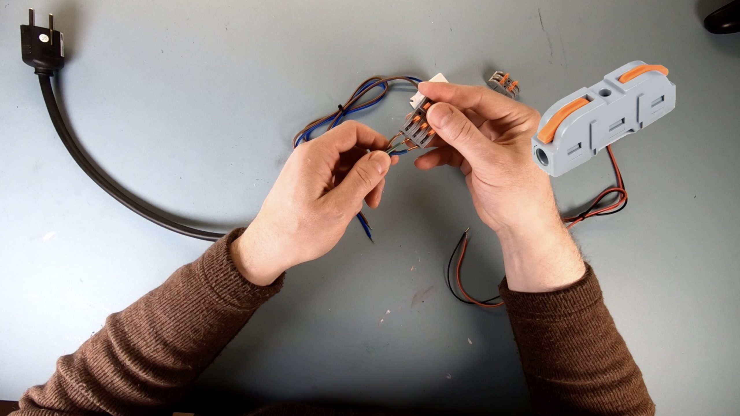 LED-Netzteil 230 Volt Zuleitung herstellen 1